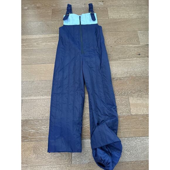 Vintage Isulated Ski Pants With Bib and Adjustable Suspenders Straps Women S/M - Picture 1 of 9